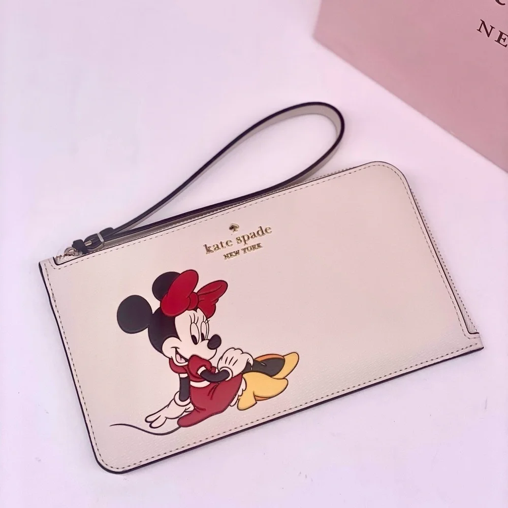 Disney X Kate Spade New York Minnie Medium L-Zip Wristlet